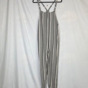 Sleeveless Vertical-Stripe Jumpsuit in Black & White 100% Organic Cotton